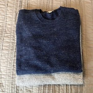Gap men’s crewneck sweaters (2) size large tall. One blue, one gray.